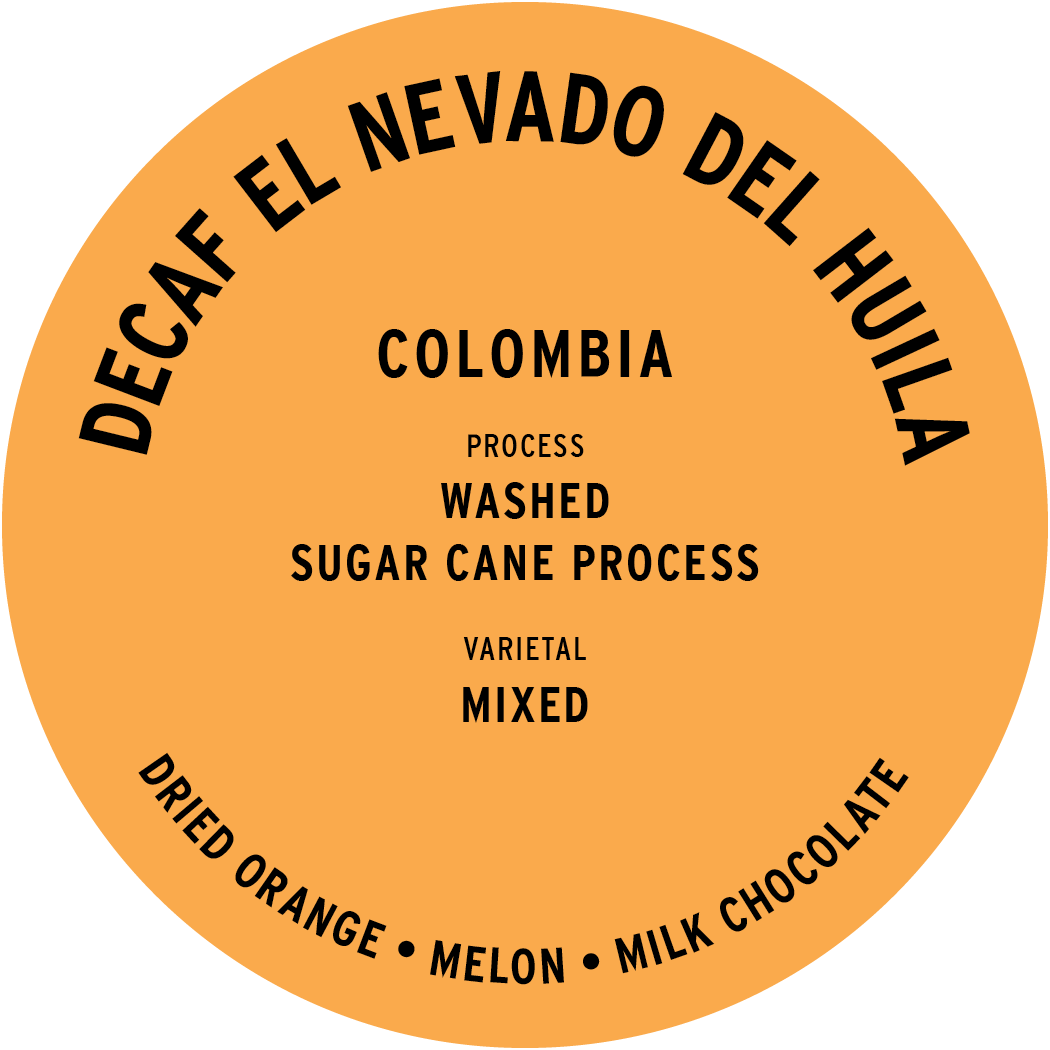 Decaf Colombia el Nevado del Huila